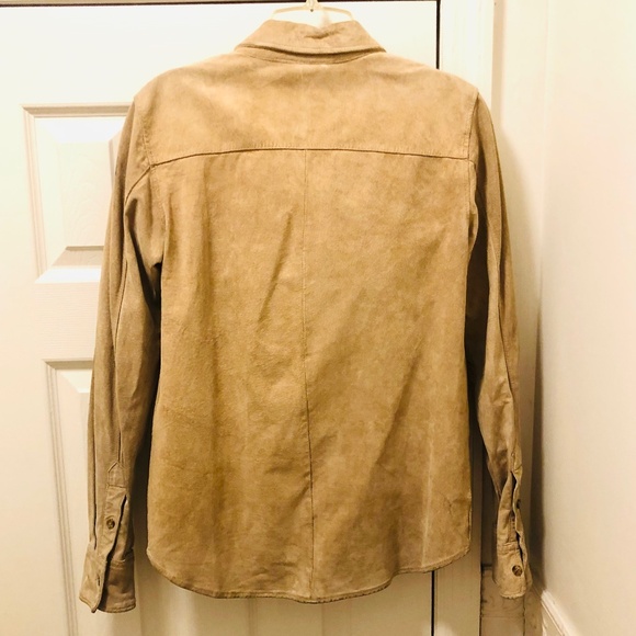 Ladies Small Suede Button Down Shirt - Picture 10 of 11
